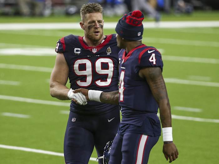Deshaun Watson J.J. Watt Handshake © Troy Taormina-USA TODAY Sports